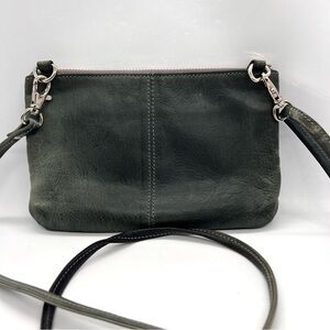 GABEE Leather Crossbody Bag Green Genuine Leather Small Zip Shoulder Purse